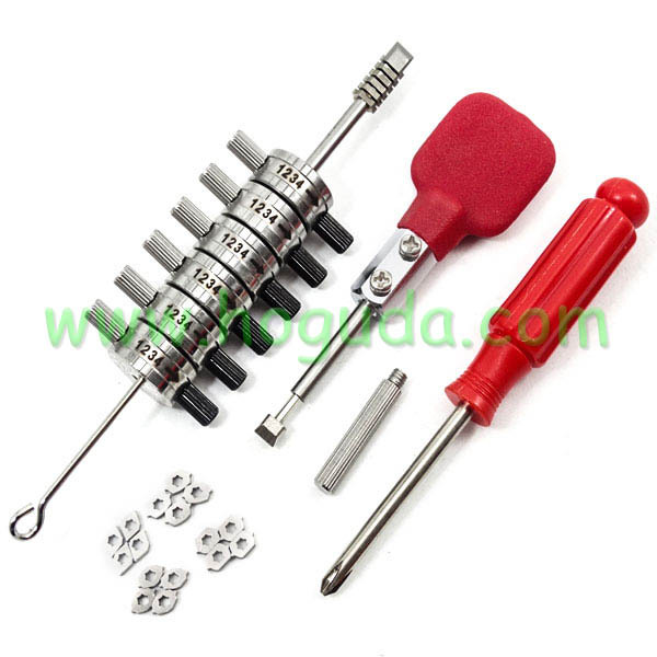 For Ford and Jaguar 6 cut tibber decoder set --pick and decode 6-cut tibber locks.very easy to learn and use,includes try-out and test key