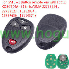 For Buick 3+1 Button remote key  with FCCID: KOBGT04A -315Mhz