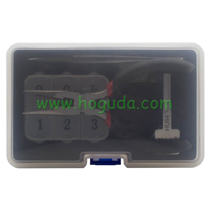 For HU64 Key model, ajust into a new key, and then use key cutting machine to cut