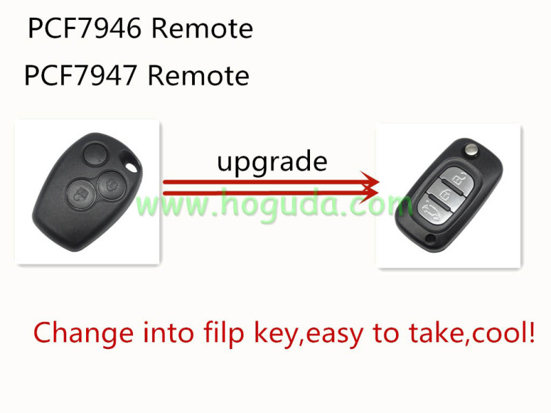 For Renault Modified 3 button remote key 7947 chip-434mhz