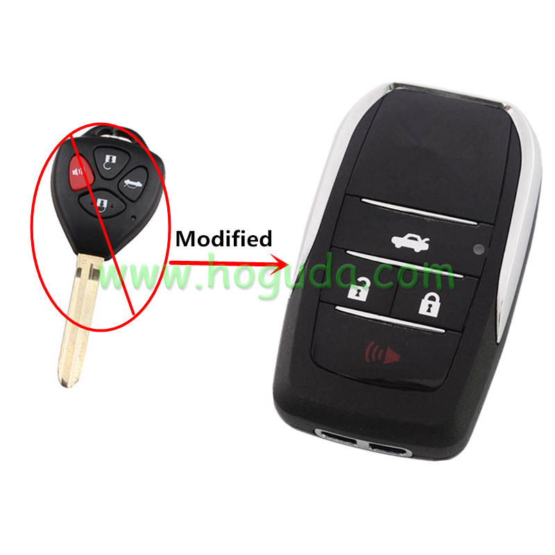 For Toyota modified 4 button key shell with TOY 43 blade