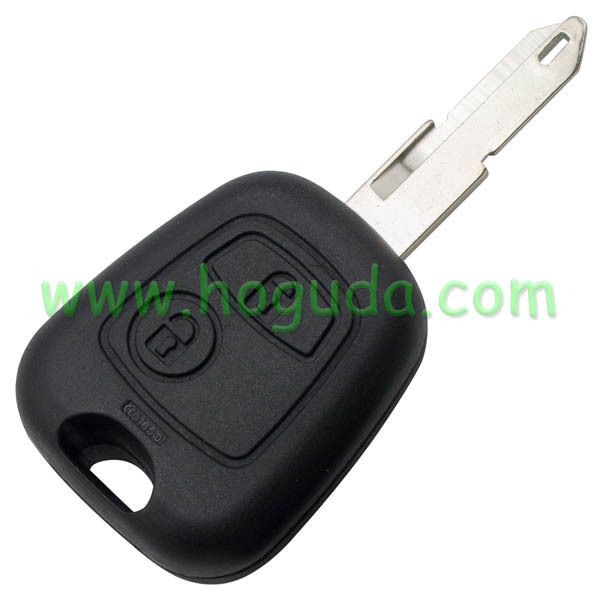 For Peugeot 2 button remote key blank with 206 key blade