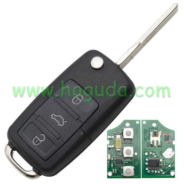For VW remote key with 3 button used for passat bora and lavida .etc 1KO959753N 433MHZ  ID48 chips