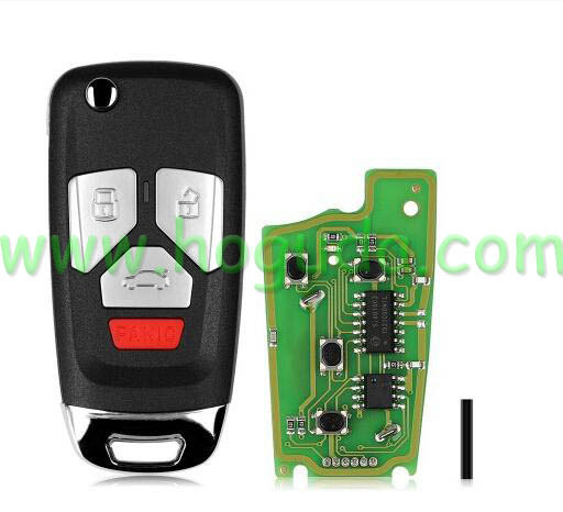 For Xhorse XKAU02EN Wire Remote Key Audi Flip 3+1 Panic Buttons