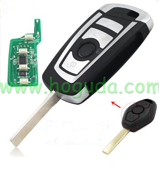 For BMW CAS2 system 4 button remote key with HU92 blade with PCF7946 Chip 315mhz