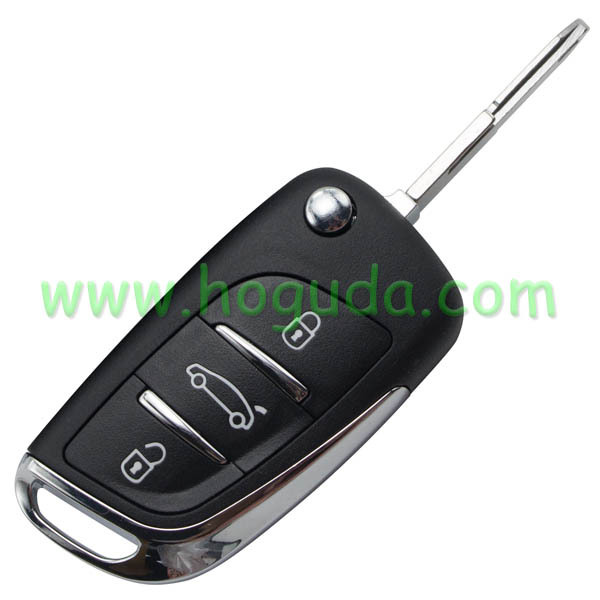 Original For Peugeot 3 button modified flip remote key blank with NE73 206 Blade- 3Button -Trunk- With battery place (No Logo)