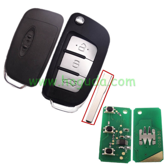 For Ford Focus 3 button Modified Flip Folding Remote Key with 433Mhz