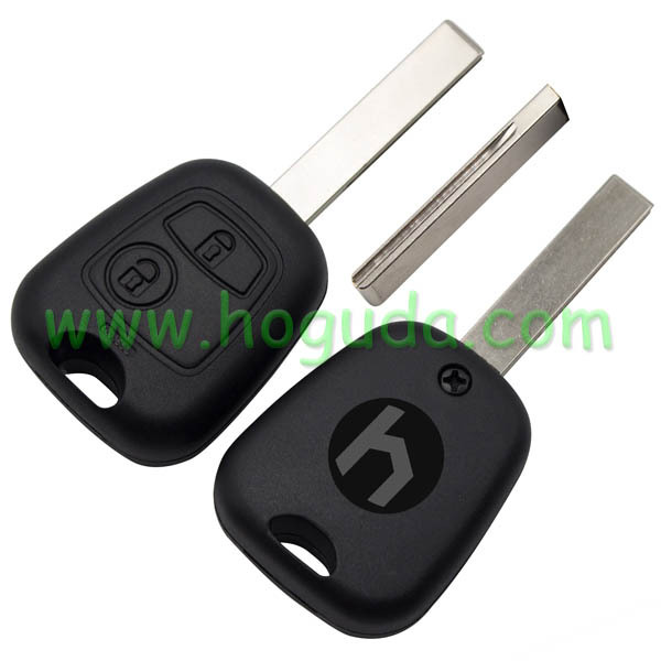 For Peugeot 2 button remote key blank with 407 key blade