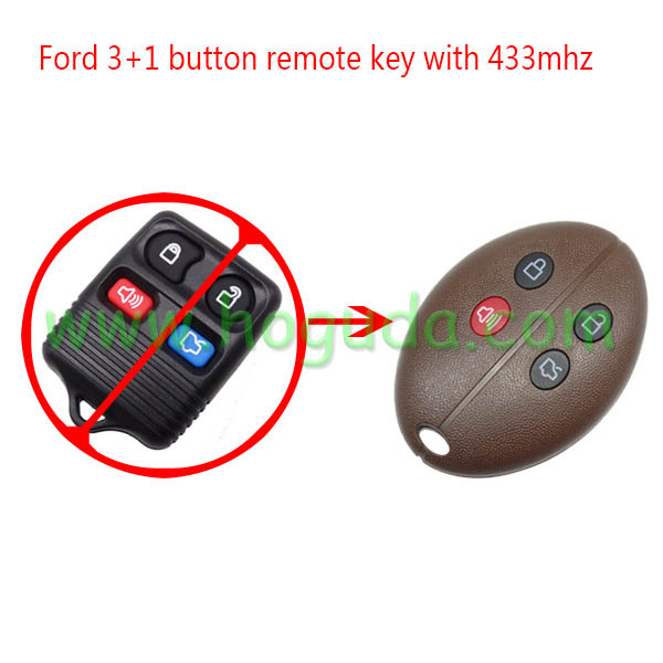 For Ford 3+1 button remote key with 433mhz