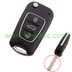 For Hyunda 3button flip remote key blank with Toy40 Blade