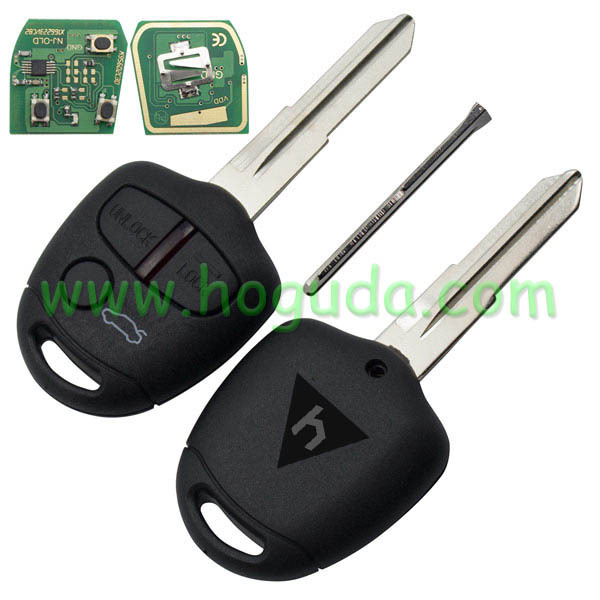 For Mitsubish 3 button remote key with  Left Blade  433MHZ ID46 CHIP