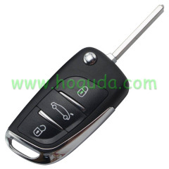 Original For Peugeot 3 button modified flip remote key blank with VA2 307 Blade- 3Button -Trunk- With battery place