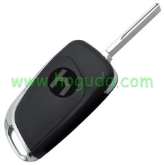 Original For Peugeot 3 button modified flip remote key blank with HU83 407 Blade- 3Button -Trunk- With battery place  used for model New DS remote control