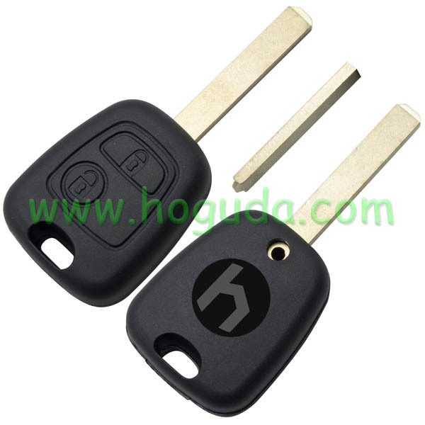 For Peugeot 2 button remote key blank with 307 key blade