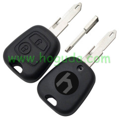 For Peugeot 2 button remote key blank with 206 key blade