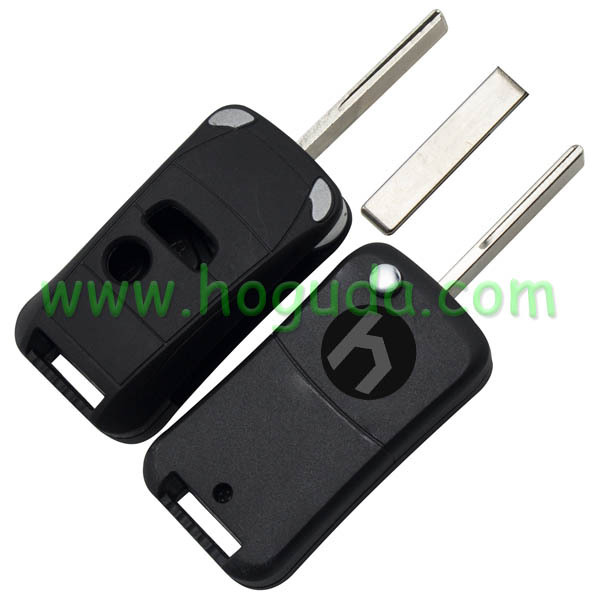For Peugeot 2 button modified folding remote key blank with 407 HU83 Blade