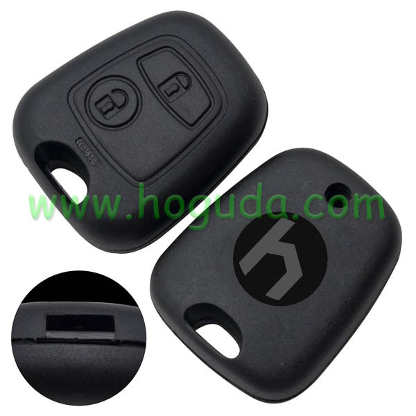 For Peugeot 2 button remote key case for 206 key blade（without key blade)