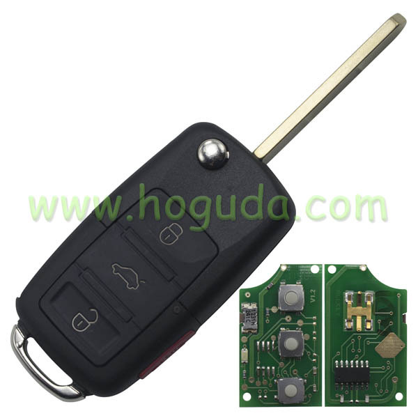 Modified For Honda CRV 3+1 remote key with 434mhz within 7936 chip(VW style flip remote)