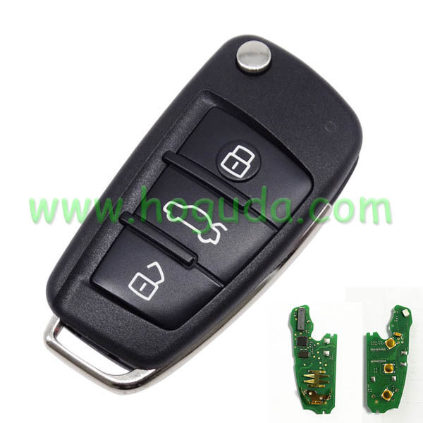 For original Audi  3 button remote key with ID48 chip 434mhz