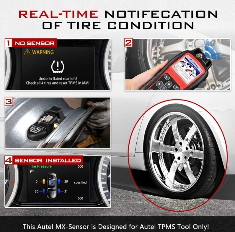 AUTEL MX Sensor 315MHz 433MHz 2 in 1 Universal TPMS Sensor Tire Pressure Monitoring System adaptor used with TS501 TS508WF