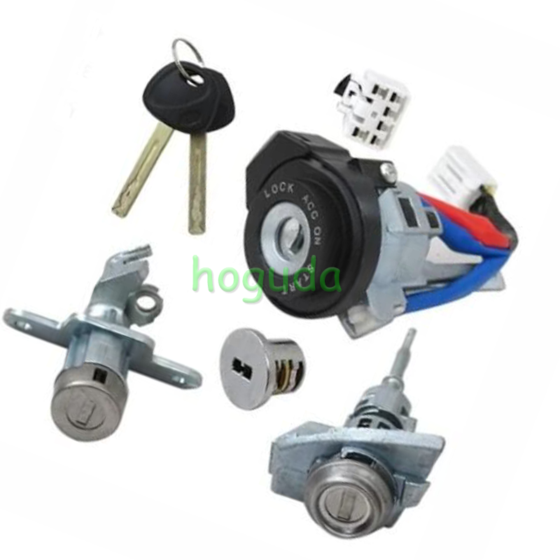 Hyundai full set lock 81900-C1B00 Full Door Lock Cylinder Ignition Keys Lock 6Pins for 2018 Hyundai Sonata Plug-in Hybrid Sedan 4-Door