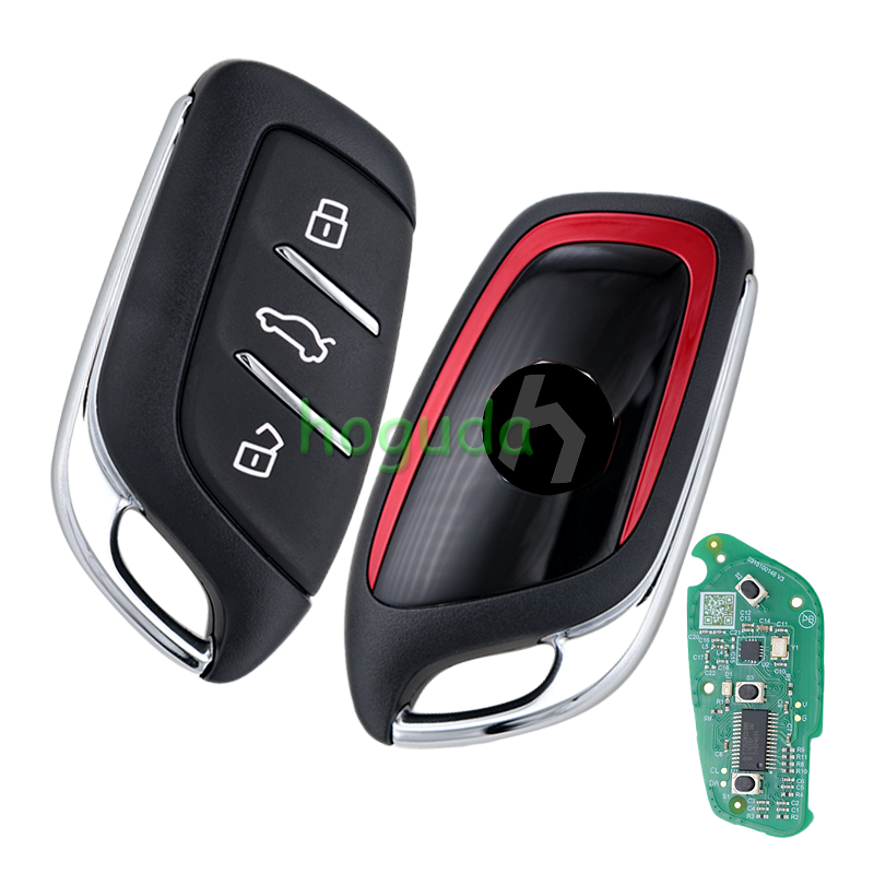 Original MG HS 3 button Smart Remote Key with 433MHz 10963398-RMK with Red line color