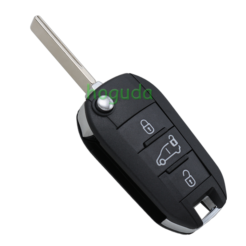 Peugeot 3 button remote key blank with HU83 blade