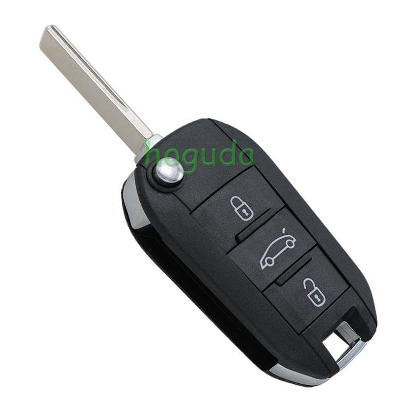 Peugeot 3 button remote key blank with HU83 blade