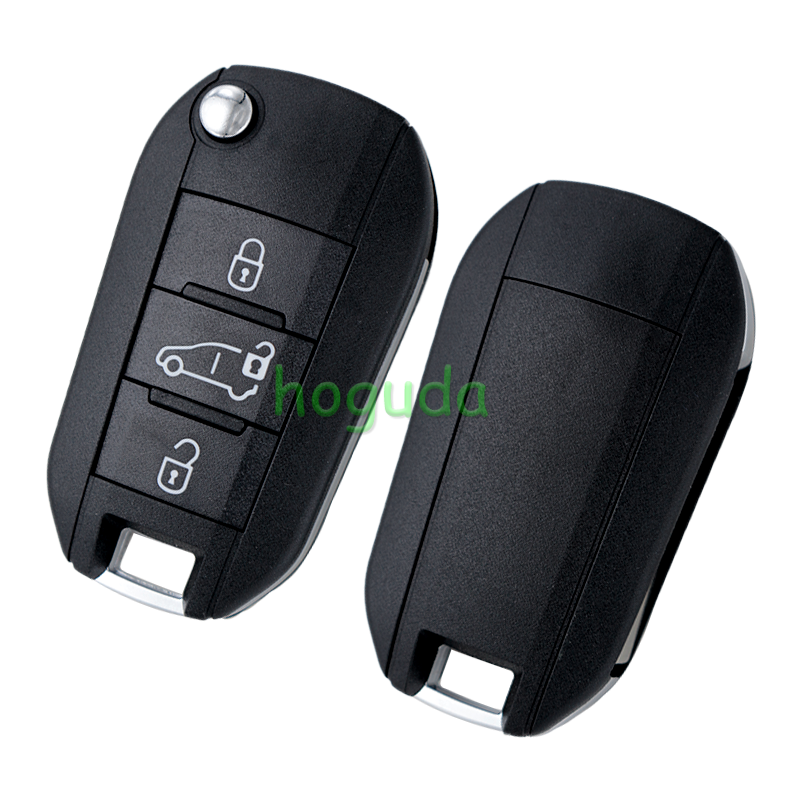 Peugeot 3 button remote key blank with VA2 blade without lg