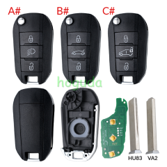 Citroen 3 Button Remote Key with 433MHz and HITAG AES 4A Chip without lg