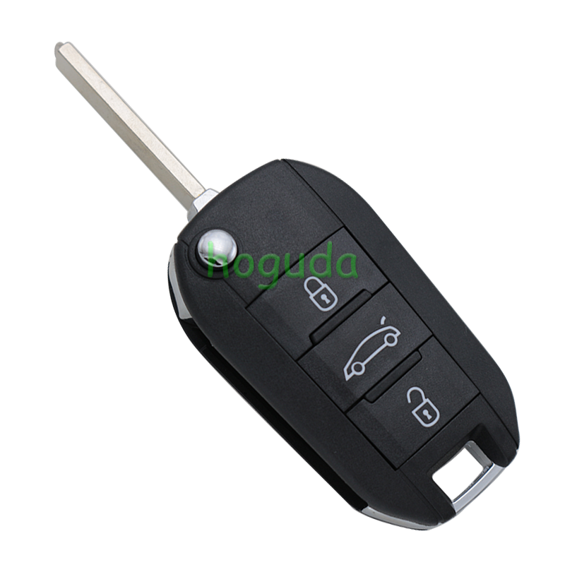 Peugeot 3 button remote key blank with VA2 blade without lg