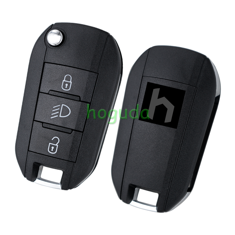 Peugeot 3 button remote key blank with VA2 blade