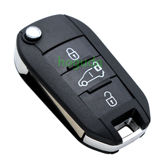 Peugeot 3 button remote key blank with HU83 blade without lg