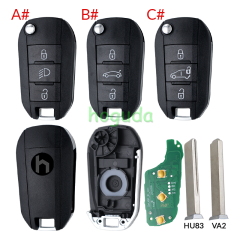 Citroen 3 Button Remote Key with 433MHz and HITAG AES 4A Chip