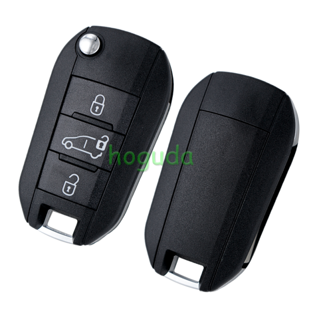 Peugeot 3 button remote key blank with HU83 blade without lg