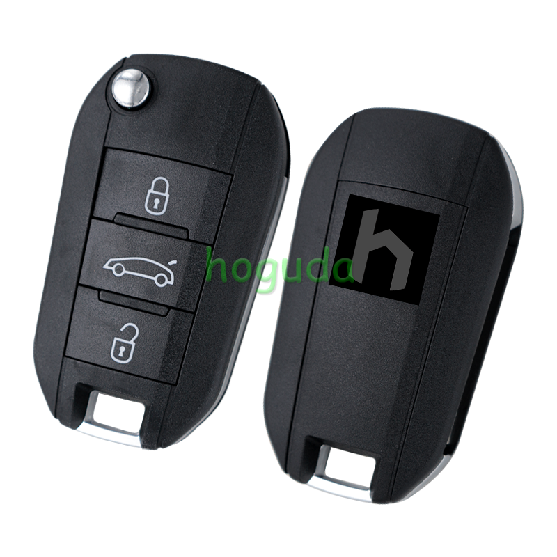 Peugeot 3 button remote key blank with VA2 blade