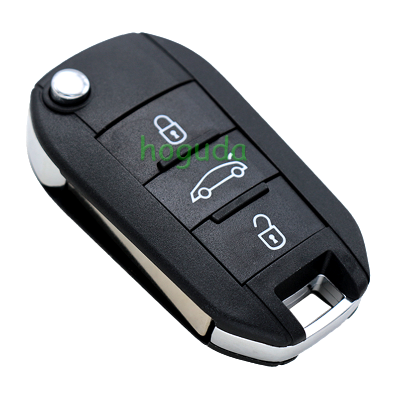 Peugeot 3 button remote key blank with HU83 blade without lg
