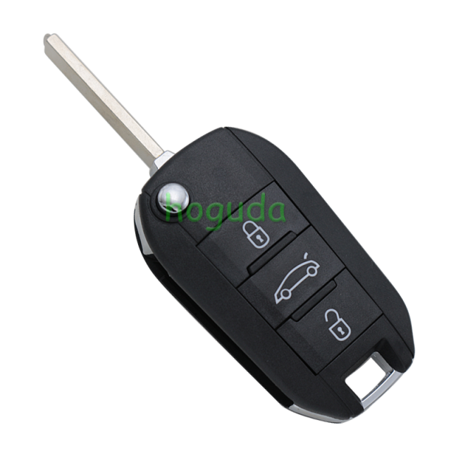 Peugeot 3 button remote key blank with VA2 blade