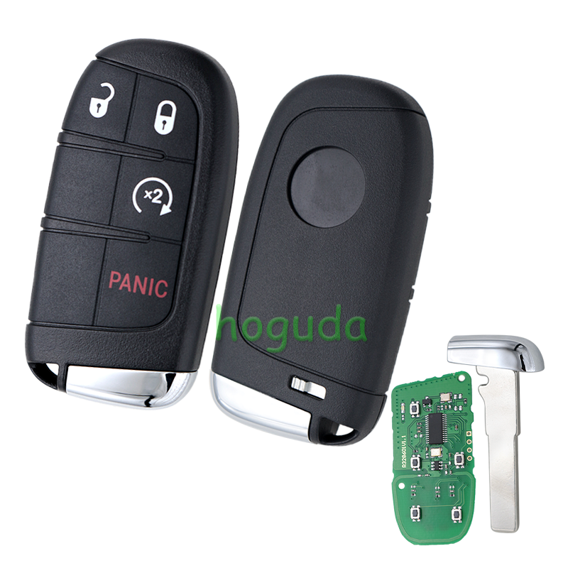 For Fiat 3+1 button remote key with 433Mhz PCF7953M /PCF7945 4A HITAG AES HITAG AES Chip FCC ID:M3N-40821302