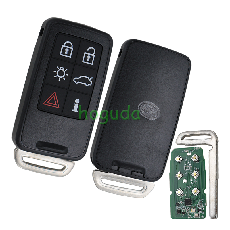 For Volvo smart keyless 6 button remote key with 868mhz, with PCF7945 chip used on Volvo S60,XC70,S80,XC90,XC60,V60 from 2008.
