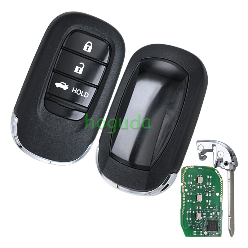 For Honda 3 button Smart Remote Car key with 433MHZ 4A Chip  FCC ID : KR5TP-4