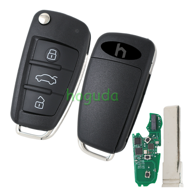For Audi 3 button Keyless Go smart remote key with 8E Chip 8684MHZ for choice 4F0837220AF