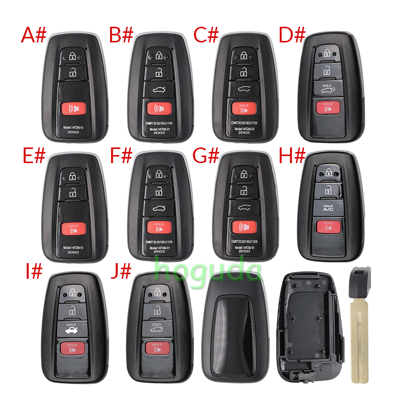 For Toyota 2+1 button 3+1 button remote key blank can put vvdi toyota smart pcb card,please choose the button type
