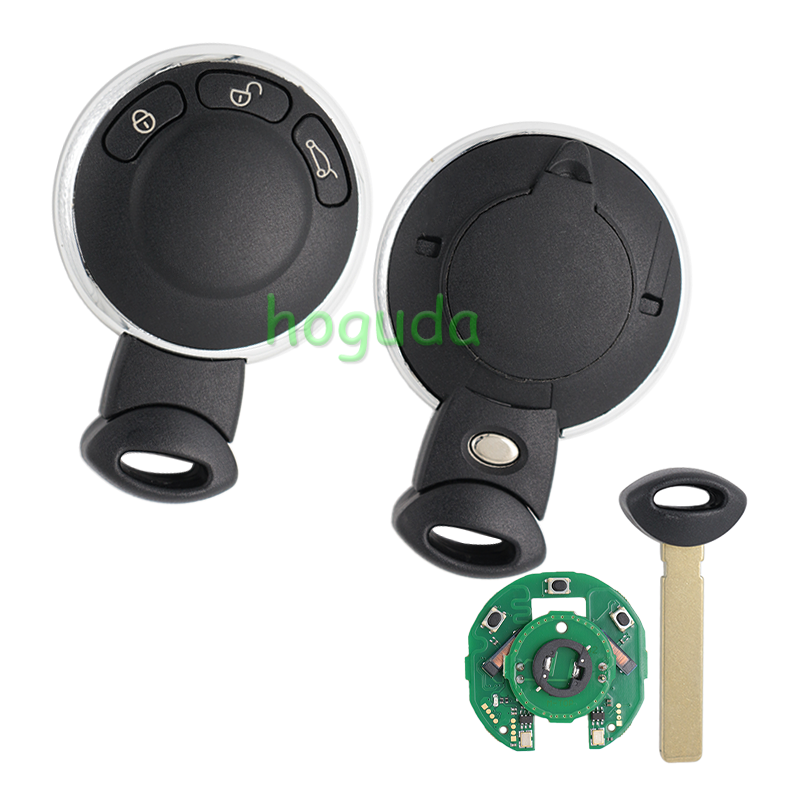 For BMW Mini Cooper Cabrio Clubman Countryman 3 button remote Keyless Smart Car key with 315/433/868MHz PCF7945A / HITAG 2 / 46 CHIP  5WK49331 3456371-01 FCCID: VDO 5WK49331 Please choose the frequency.