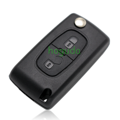 For Peugeot 2 button flip remote key with VA2 307 blade 433Mhz ID46 PCF7961 Chip ASK Model
