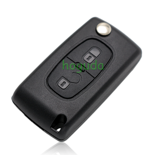 For Peugeot 2 button flip remote key with VA2 307 blade 433Mhz ID46 PCF7961 Chip ASK Model
