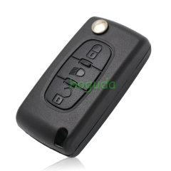 For Peugeot 3 button flip remote key with VA2 307 blade (With Light button)  433Mhz ID46 PCF7961 Chip FSK Model
