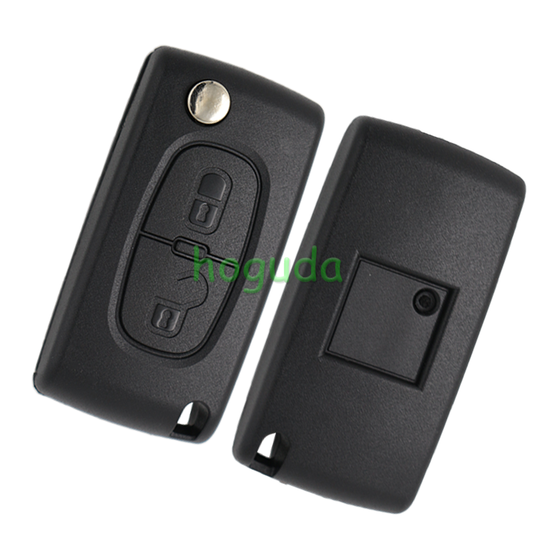 For Peugeot ASK 2 button flip remote key with VA2 307 blade 433Mhz PCF7941 Chip (Before  2011 year)