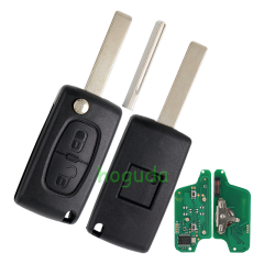 For Peugeot ASK 2 button flip remote key with HU83 407 blade 433Mhz PCF7941 Chip (Before 2011 year)