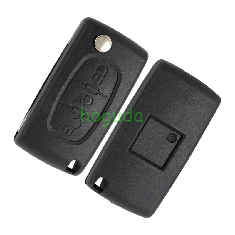 For Peugeot ASK 3 button flip remote key with VA2 307 blade (With Light button)  433Mhz PCF7941 Chip (Before 2011 year)